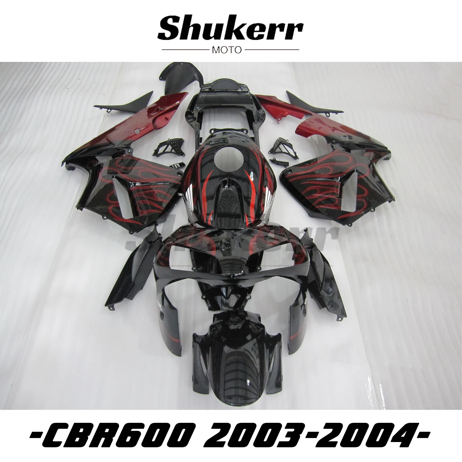 

Fit for Honda Cbr600 2003 - 2004 New Abs Motorcycle Plastics Fairing Kit Injection Mold Bodywork Panel Kit Black Red