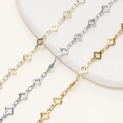 金メッキの金属ひし形チェーン,14/18k,日曜大工用,ネックレスとブレスレットのアクセサリー,パックあたり1m,5.5mm