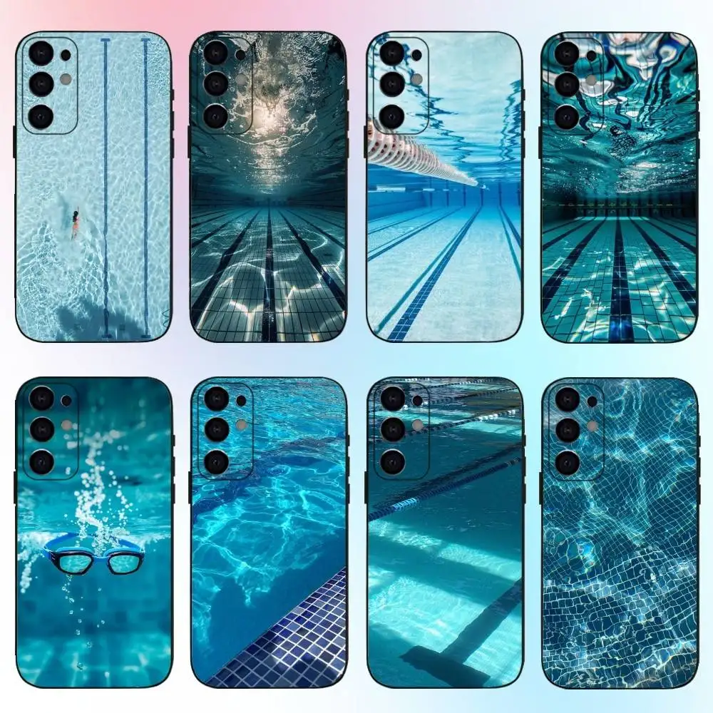 

Swimming Pool Water Phone Case For Samsung S25,S24,S21,S22,S23,S30,Ultra,S20,Plus,Fe,Lite,Note,10,9,5G Black Cover