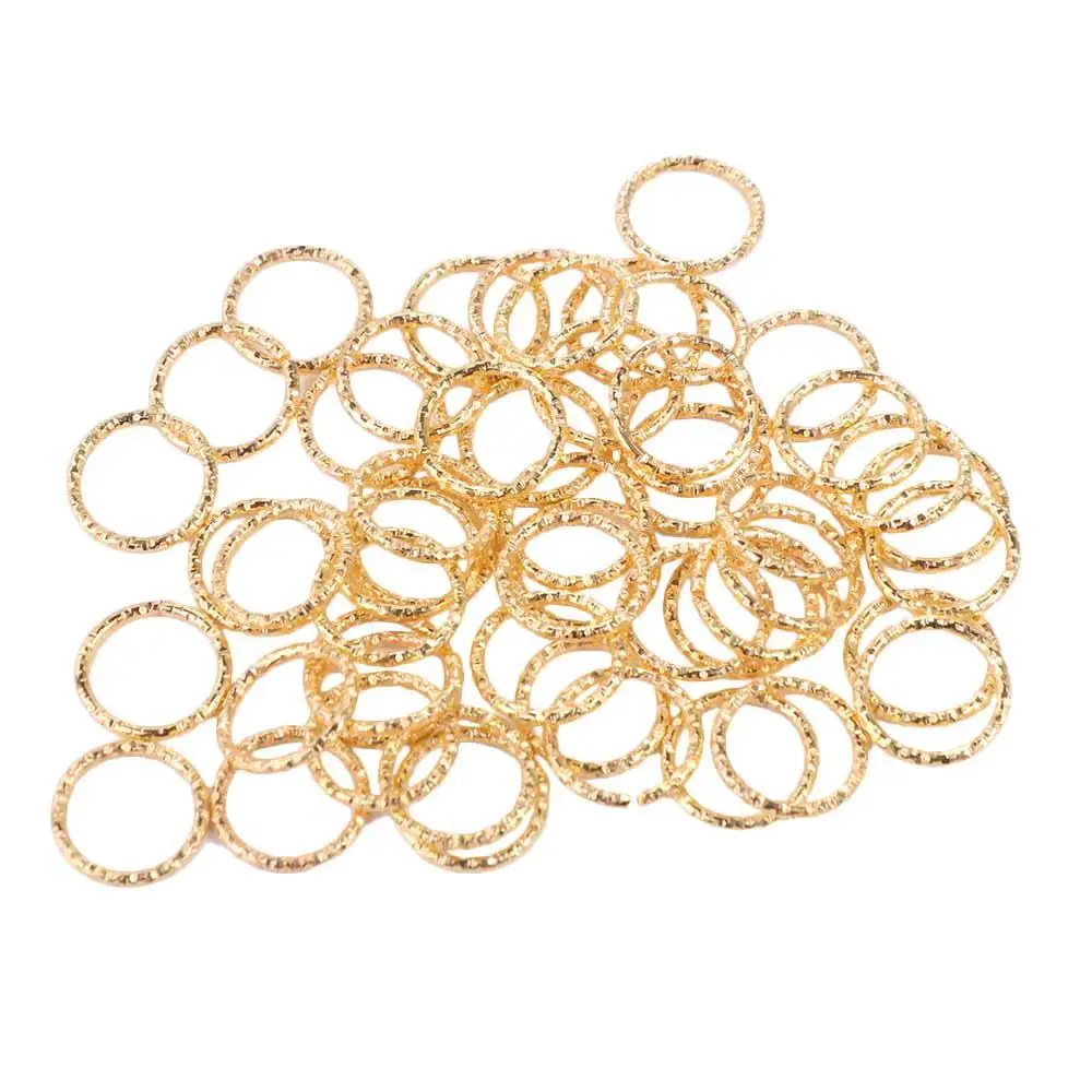 50PCS Reggae Opening Hoop Circle Hair Rings Charm Big Hole Dreadlocks Beads Hairpin DIY Cuff Clip Hair Braids