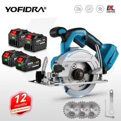 YOFIDRA 브러시리스 전기 원형 톱 조정, 목공 전기 절단 도구, Makita 18V 배터리, 5 인치, 125mm