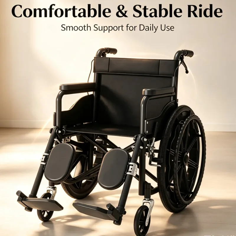 Folding Multifunctional Manual Wheelchair for the Elderly Hand Push Scooter Travel Disabled Wheelchair