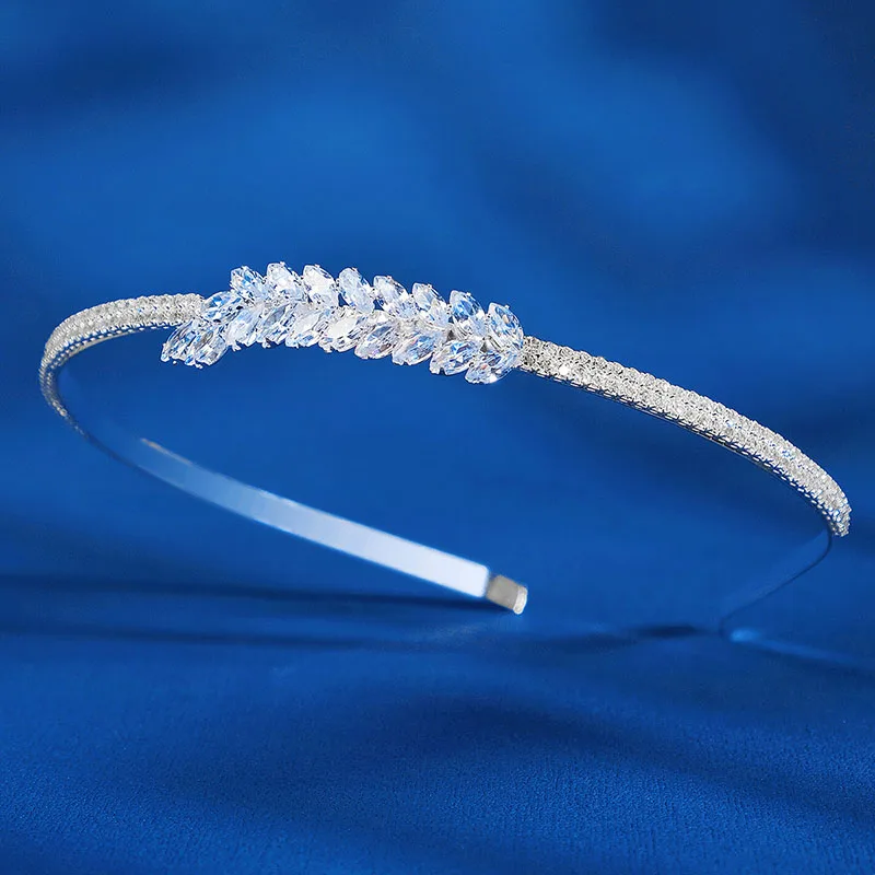 

Floralbride Trendy Charm Popular Crystal Rhinestone Zircon Women Girls Tiara Headband Queen Party CZ Hair Sticker Hair Jewelry
