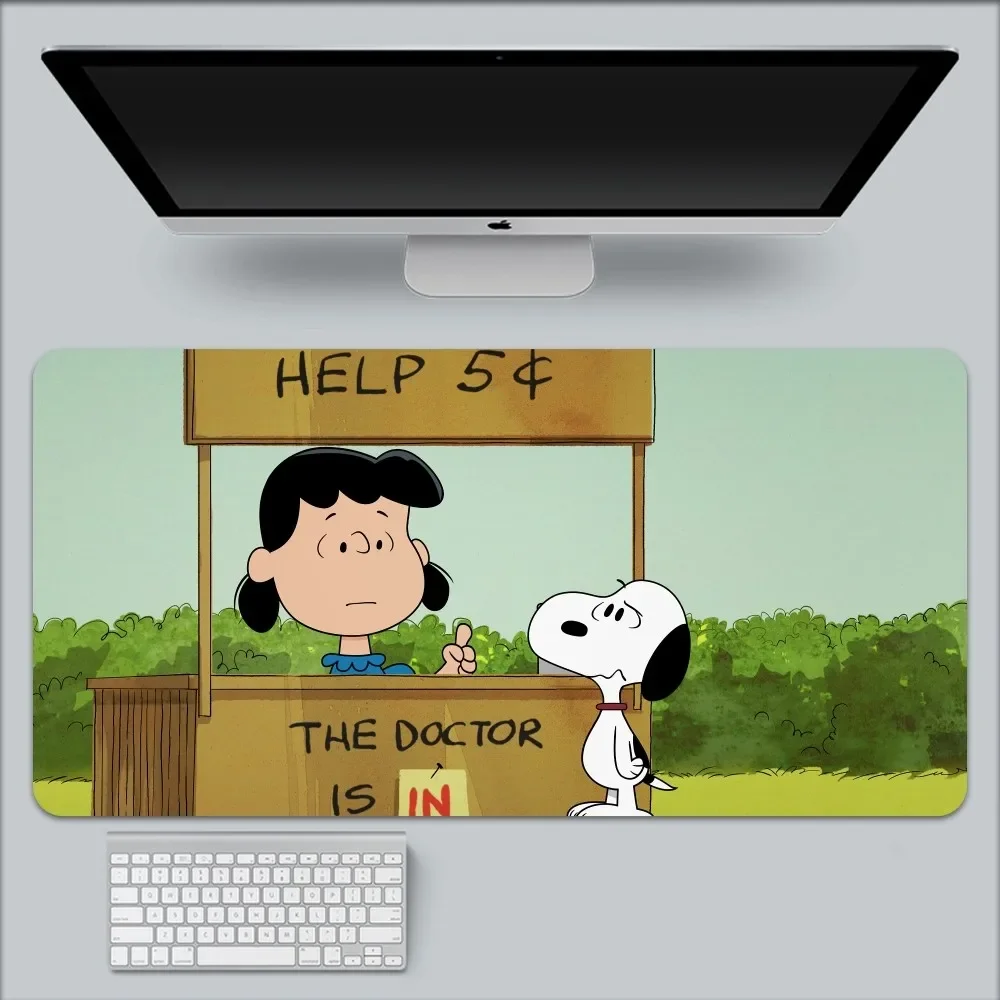 

S-Snoopy Cartoon Cute Mouse Pad Large Gaming Compute Gamer PC Keyboard Mouses Mat