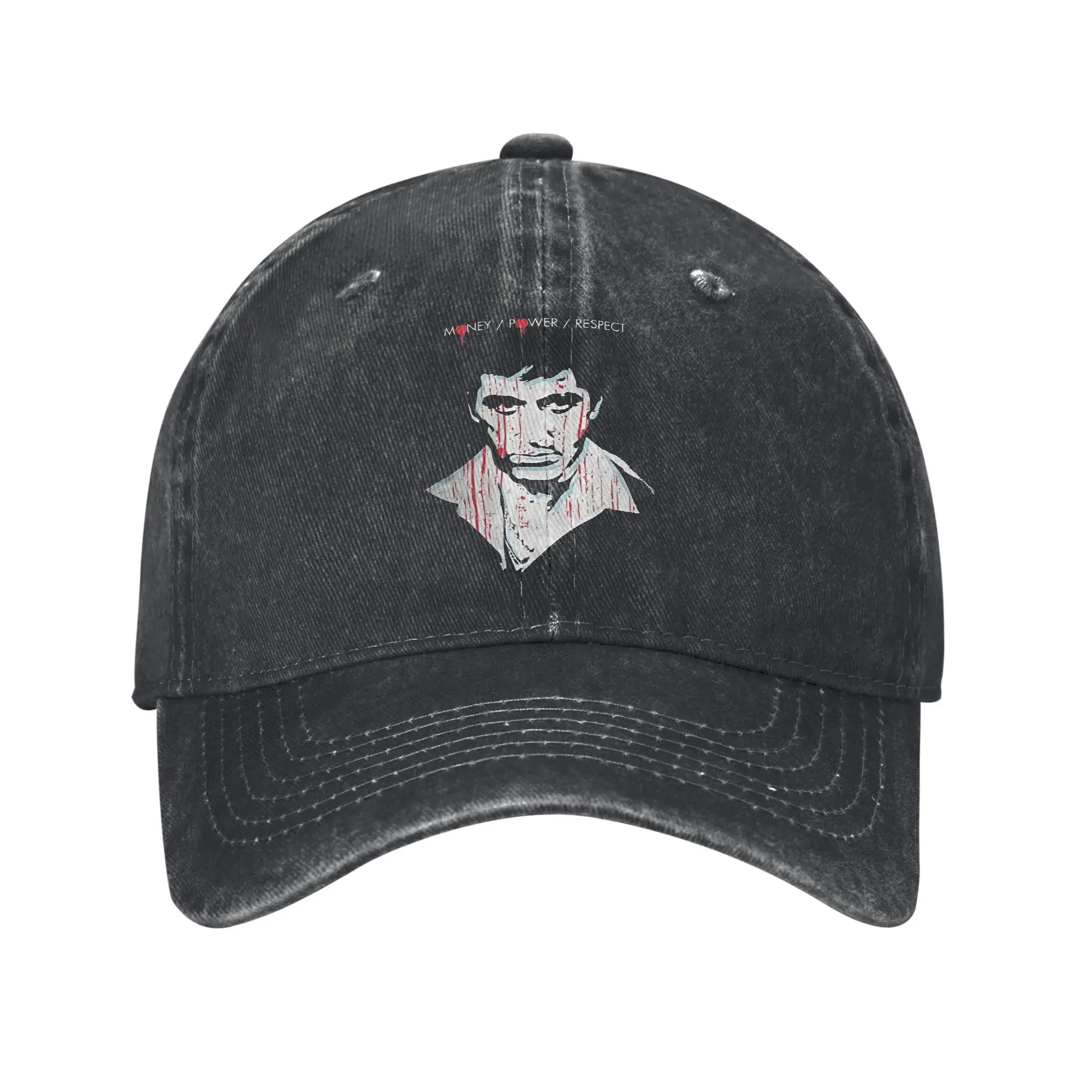 scarface-tony-montana-filme-unissex-bones-de-beisebol-dinheiro-poder-respeito-angustiado-chapeus-vintage-treinos-ao-ar-livre-ajustavel-snapback