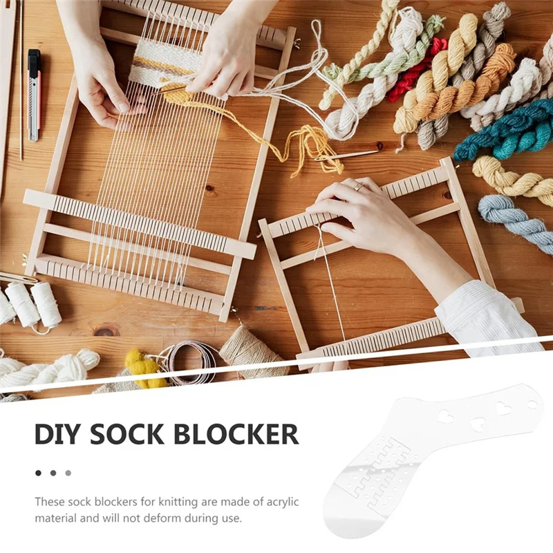 AA20-Sock Blockers  Acrylic Adjustable Sock Model Woven Socks Template Stocking Display Mold For Knitting 2Piece