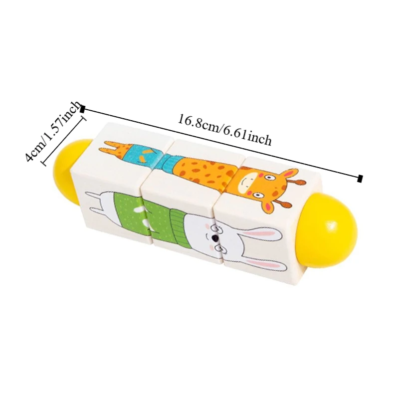 Gioco di corrispondenza Puzzle rotante in legno 3D Educazione precoce Puzzle in legno di colore Puzzle in legno unisex con presa in legno Giocattoli per bambini