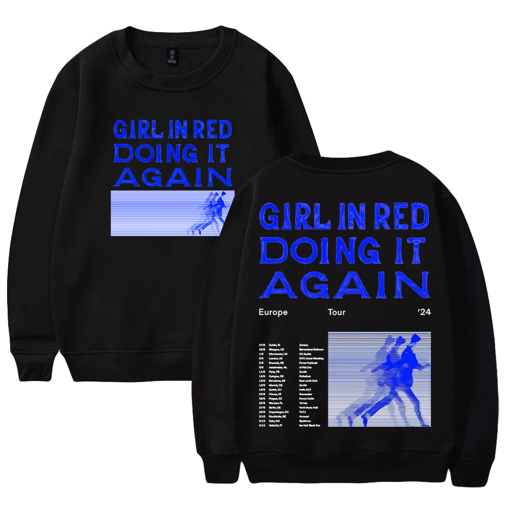 Girl In Red Doing It Again Europe Tour 2024 Merch Crewneck Long Sleeve Streetwear Men Women Sweatshirt Fashion Clothes