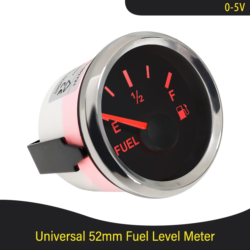 

Universal 52mm Fuel Level Gauge Meter Waterproof 0-5V Signal with Red Backlight for Car Truck Boat 9-32V