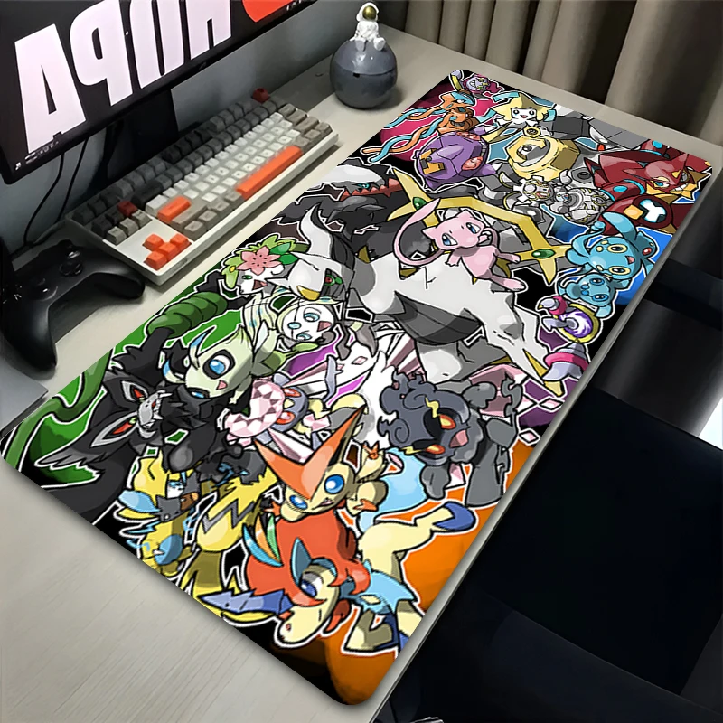 Anime Mouse Pad PC Gaming Accessories Gamer Cabinet Mousepad XXL P-pokemon Arceus Keyboard Rug Office Laptop Rubber Desk Mat view 2