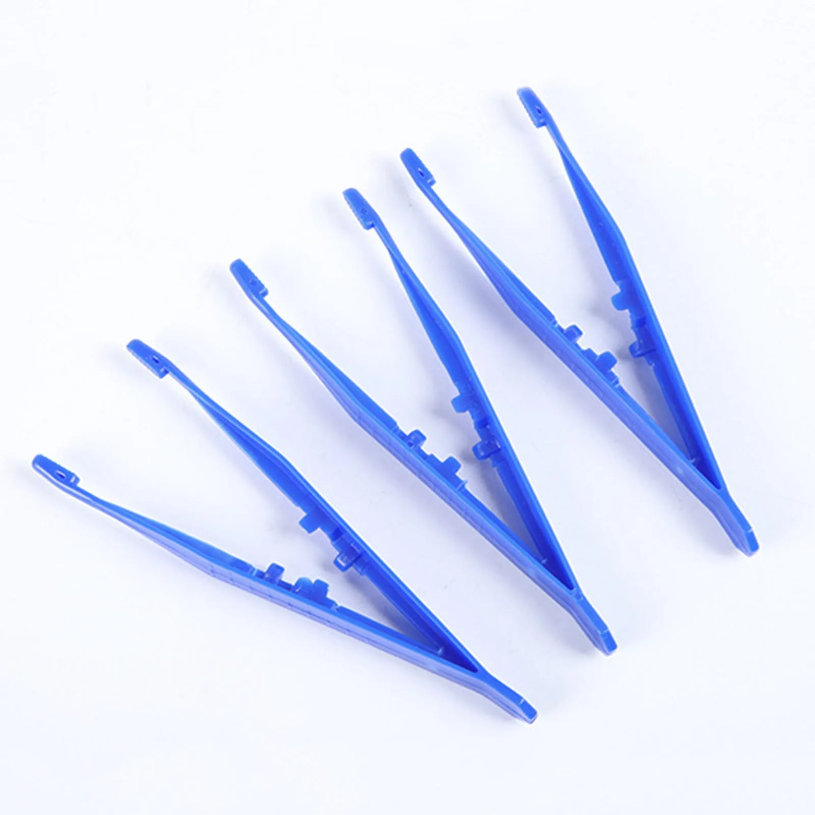 1/10Pcs Disposable Plastic Tweezers Reinforced Clamp Children\'s DIY Handmade Toy Tweezers Blue Small Plastic Craft Tweezers