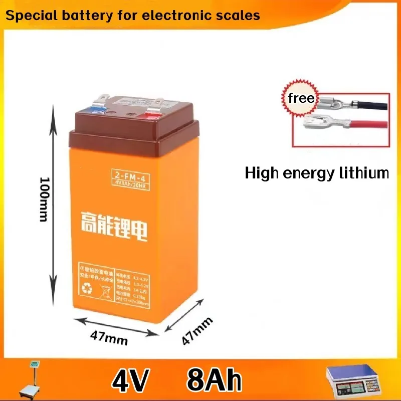 Batería de fosfato de hierro y litio, báscula electrónica de 4V y 8Ah, 6V, LiFePO4, batería de coche de juguete para niños