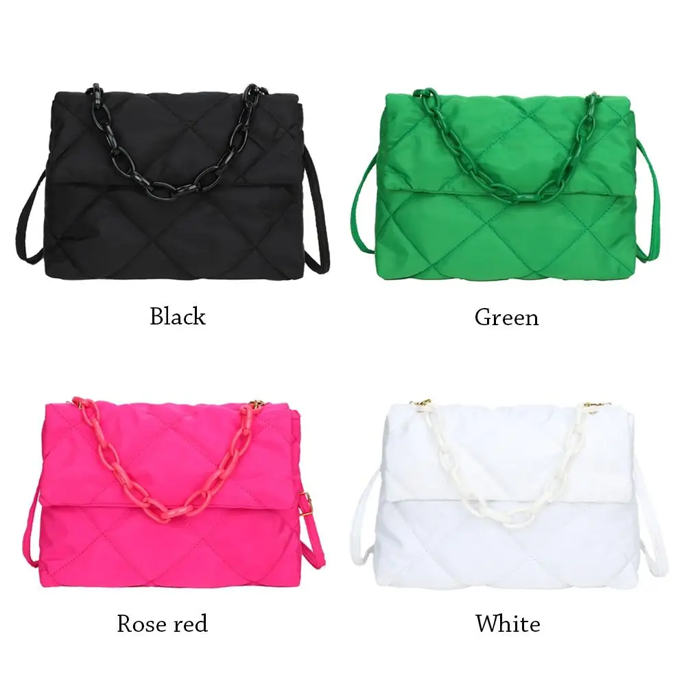 Fashion Women Girls Space Cotton Padded Shoulder Bags Underarm Bag Female Down Cotton Tote Bags Large-capacity Handbags