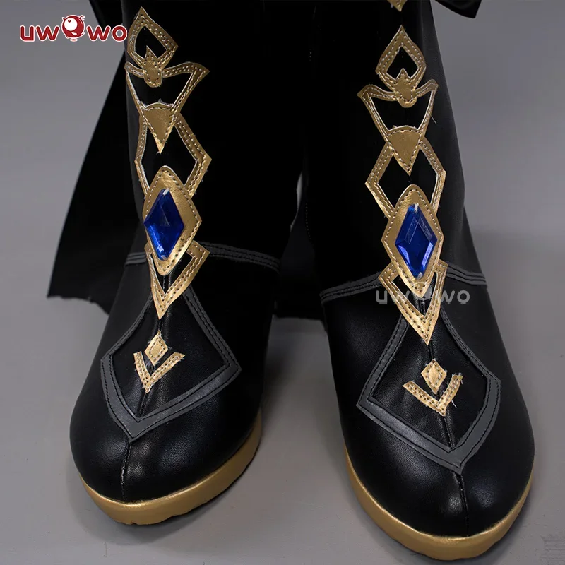 UWOWO Genshin Impact Navia Scarpe Cosplay Fontaine Abito stile rococò Scarpe Cospaly Stivali