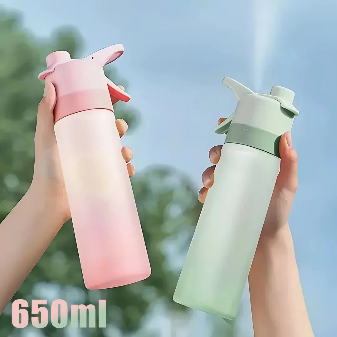 1-4PCS Water Jet Mug Outdoor Portable Sports Water Bottle Gradient Jet Mug Outdoor Sports Fitness Mug Gradient Frosted Straw Cup