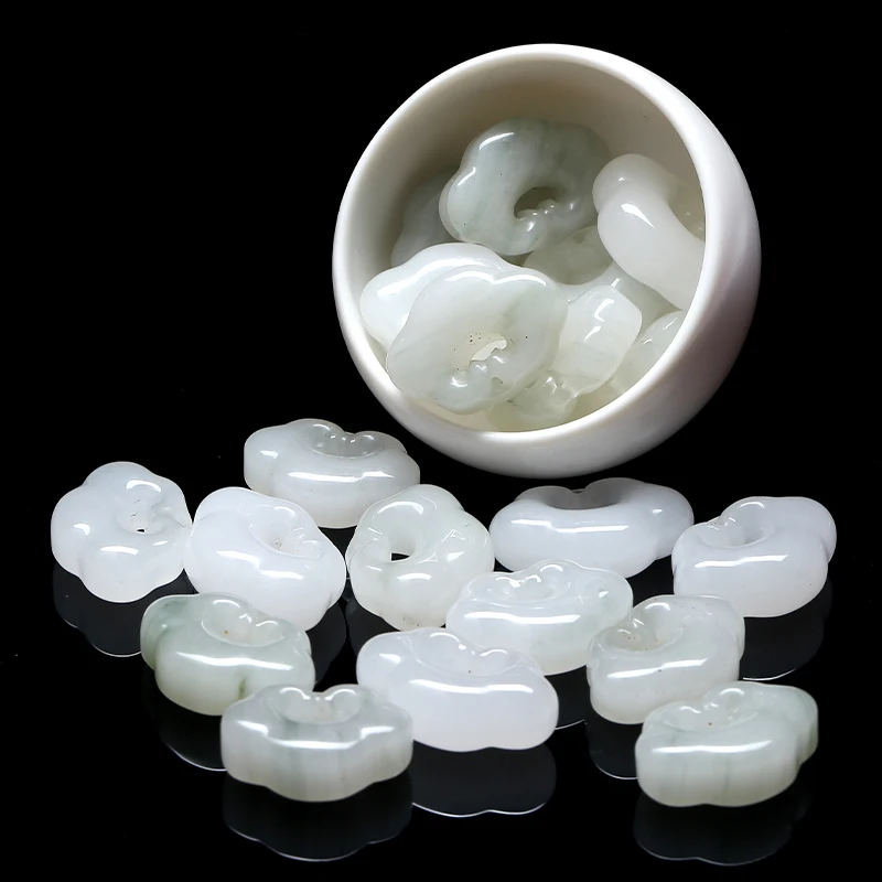 Natural Ice Translucent Tianshan Jade Loose Spacer Beads Fashion Accessories for Handmade DIY Bracelet Necklace Jewelry Making