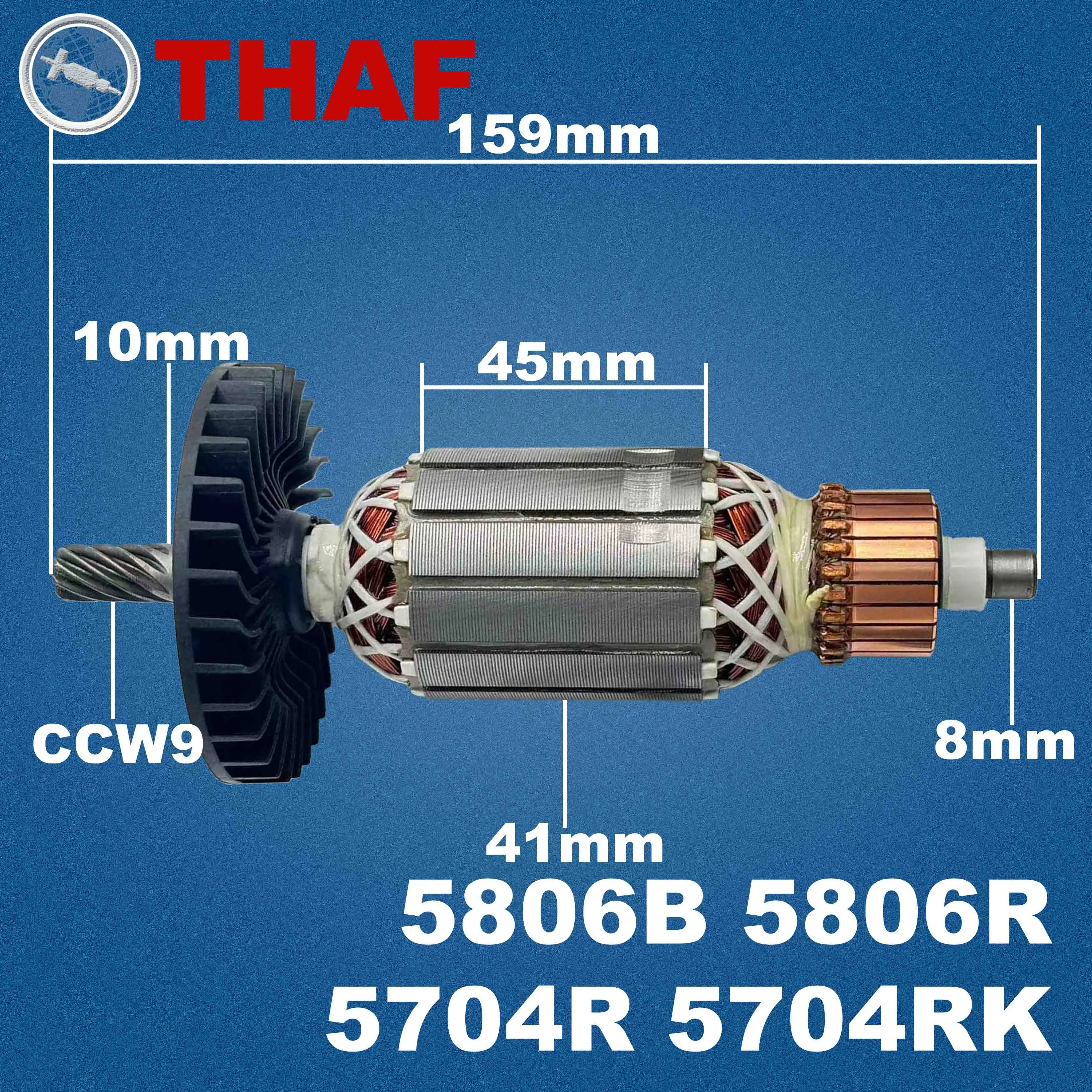 AC 220V 240V 5806B 5704R 5806R 5704RK Armature Rotor For MAKITA Circular Saw Spare Parts Power Saw 518629-3 view 2