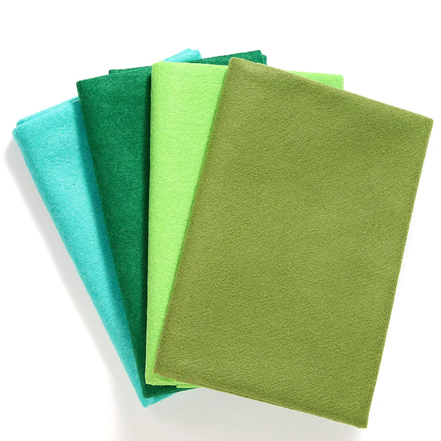 Green Series DIY Soft Non-Woven Felt Fabric 1.4MM Thickness For Home Party Wall Decor Needlework Handmade Sewing Crafts 90X92CM