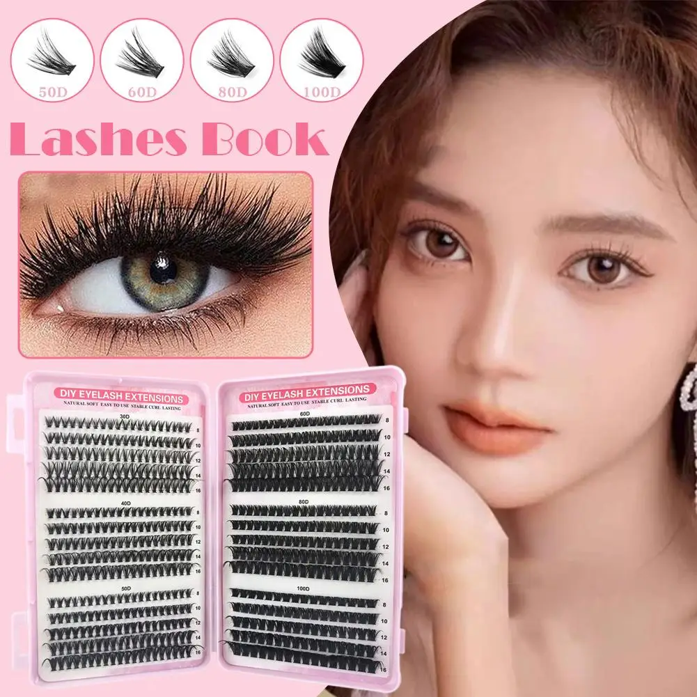 Extension de cils naturels et charmants, renards segmentés, grappes de maquillage simples, faux outils moelleux W2T9