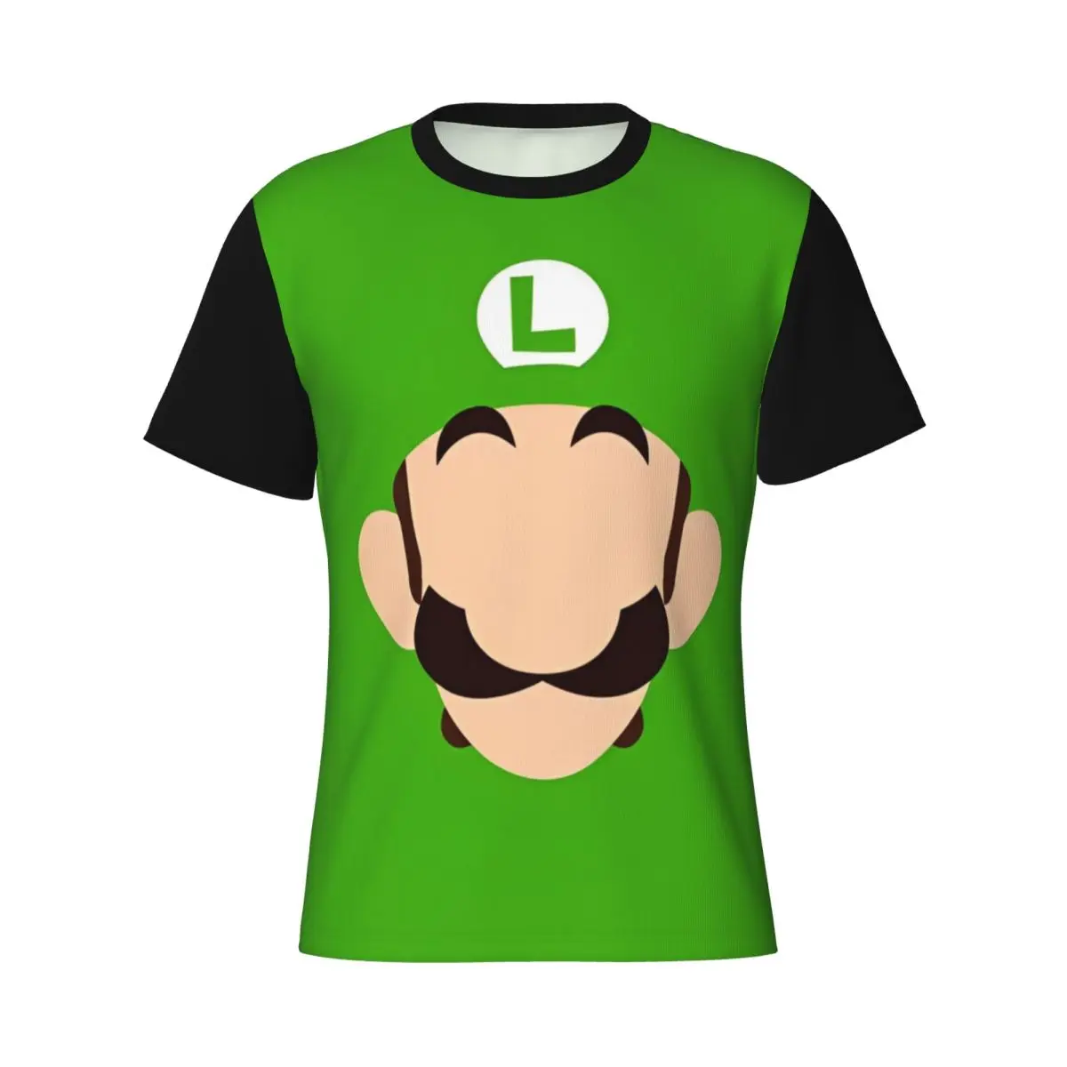 

Men Women's Marios Luigi Face Pattern T Shirt Polyester Tops Funny Short Sleeve Round Collar Tees Plus Size T-Shirts