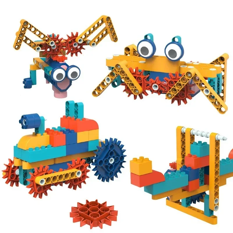 

Electric Gear Set DIY Science Education Building Blocks Mechanical Educational Toy Technology Assembly Set Assemble Large Bricks