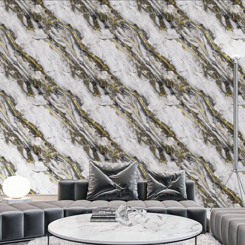 3D Marble Texture Wallpaper Living Room Wall Hotel Restaurant Background Mural Pvc Waterproof Wallpapers