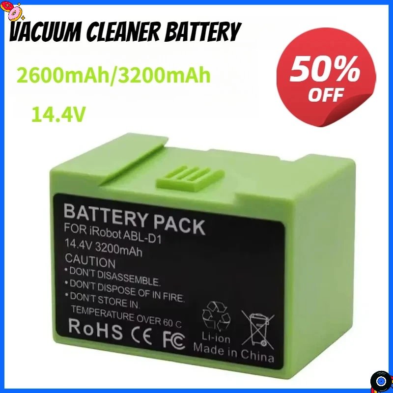 

I7 14.4V 2600mAh/3200mAh I7 Battery Replacement Suitable for I7 I7+E5/E6/i3/i4 Robot Vacuum Cleaner Batteries