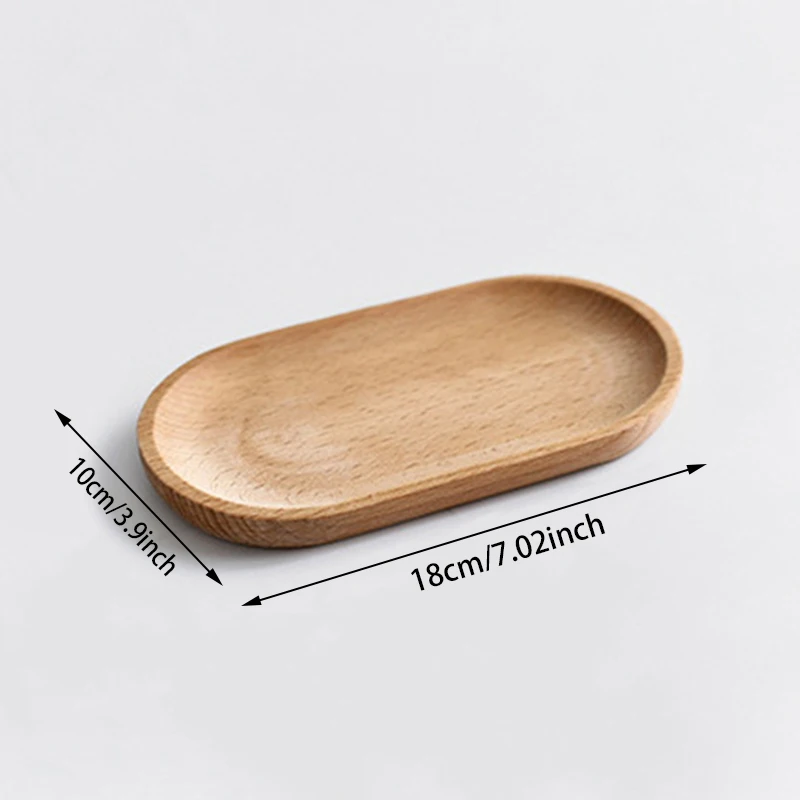 Wooden Plate Japanese Cutlery Wooden Plate Beech Wood Oval Tray Mini Solid Wood Small Dining Plates Whole Dining Plates