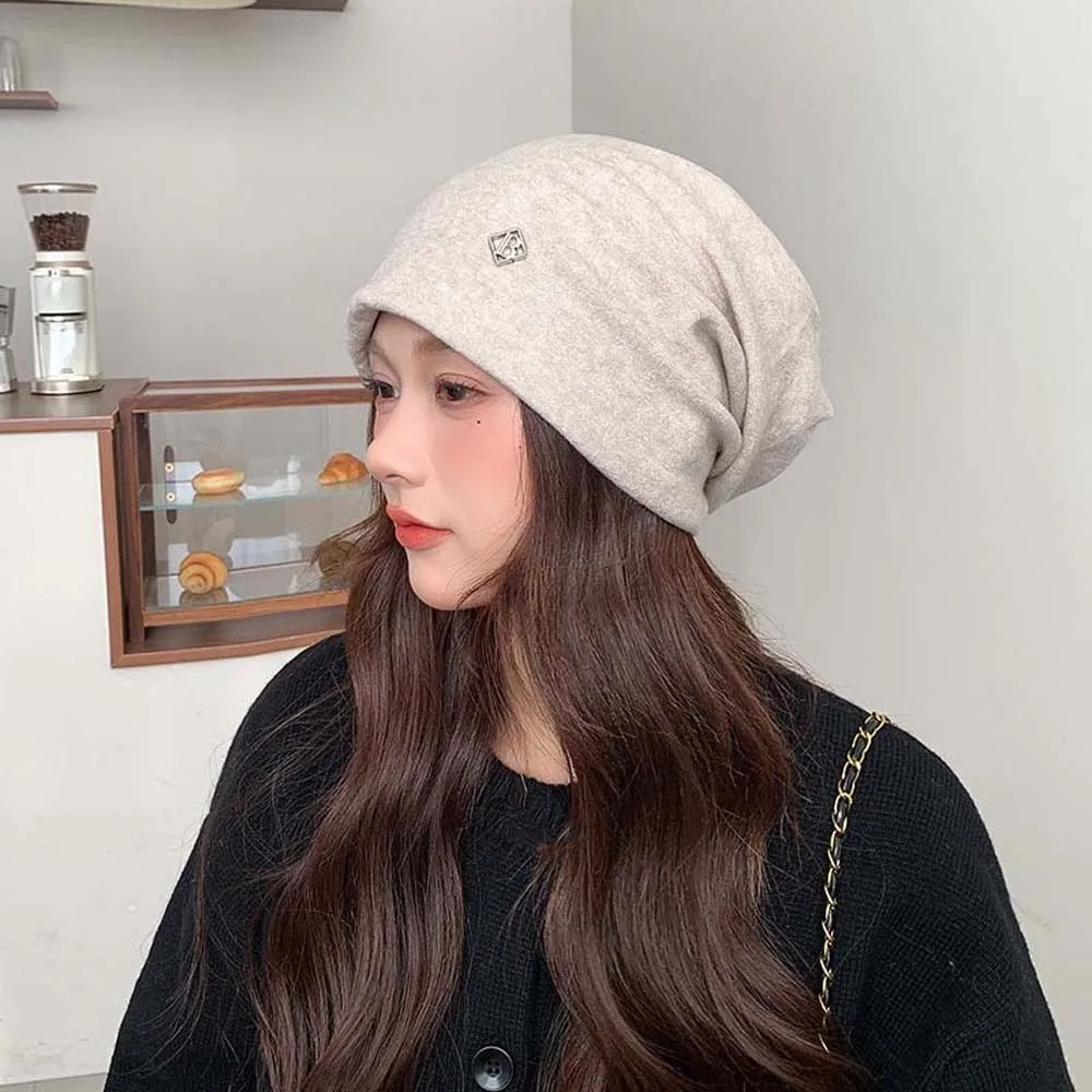 Elastic Slouchy Beanie Hat Thickened Breathable Warm Cold Headwear Solid Color Slouch Baggy Skullies Bonnet Skiing