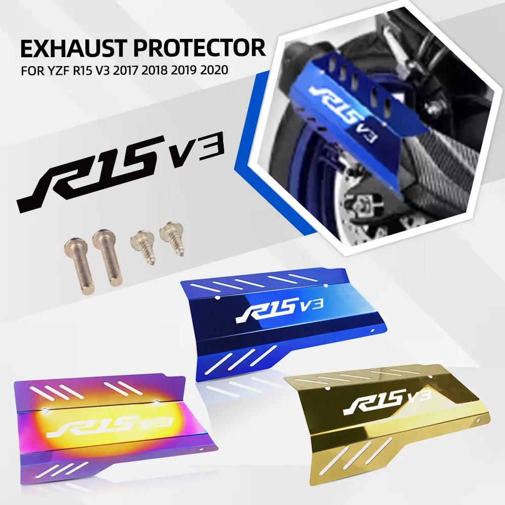 For Yamaha YZF R15 V3 2017 2018 2019 2020 MT-15 Motorcycle Exhaust Hood Muffler Tube Protective Cover Heat shield Protection