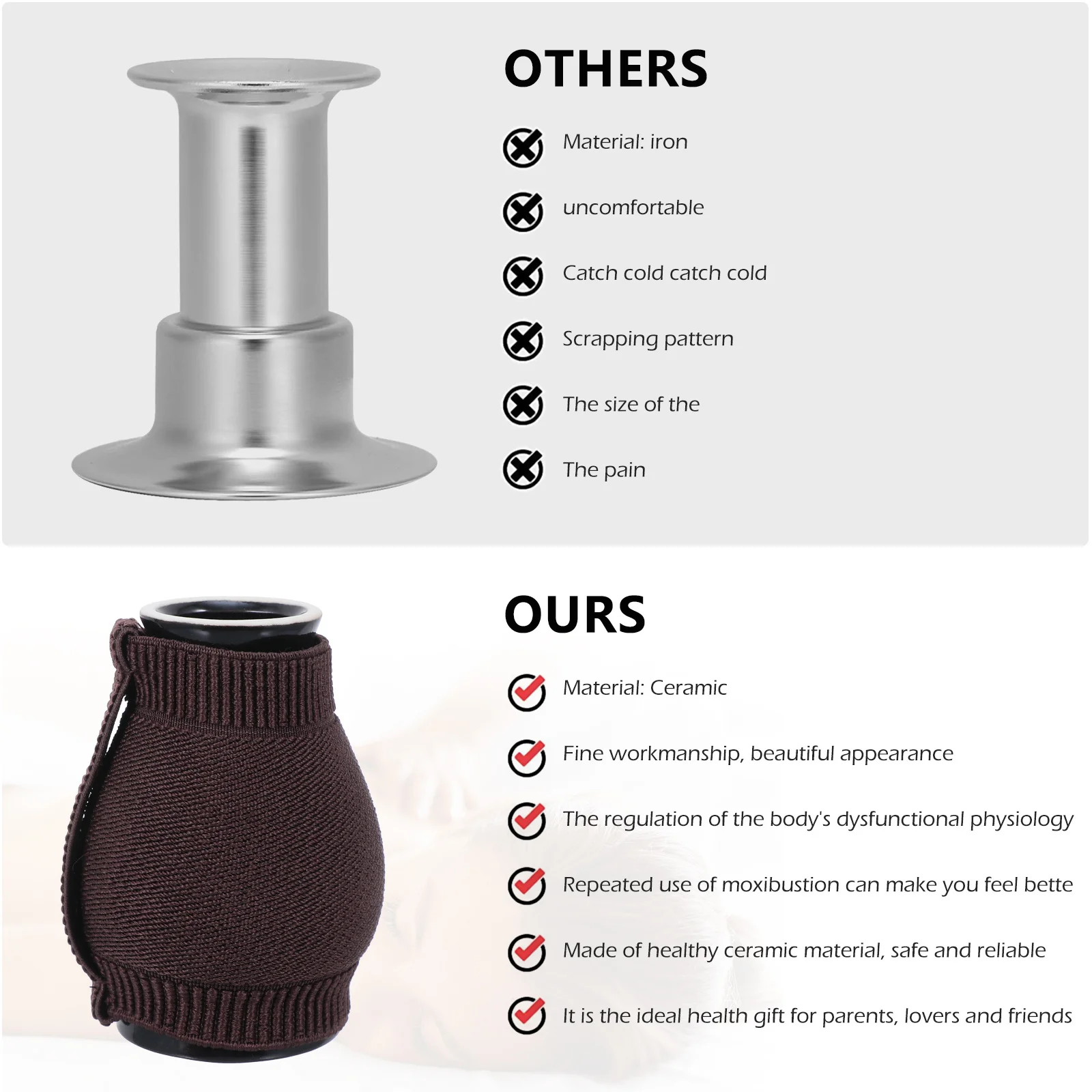 

1Set Moxibustion Burner Box Ceramic Ergonomic Design Durable Double Layer Heating Relax Pain Fatigue Metabolism