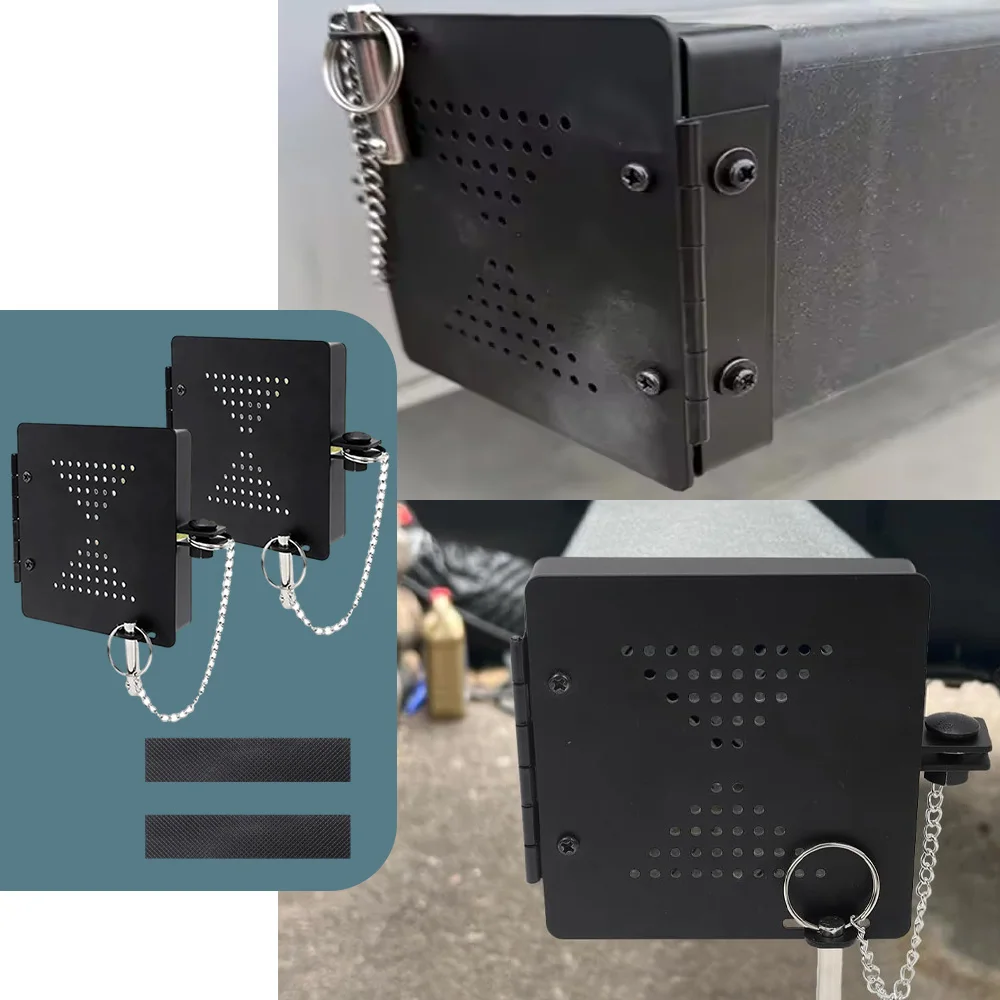 

2pcs 4-inch Square Bumper End Cap With Rubber Mat Caravans Square Bumper Cover with Ventilation Holes RV Bumper End Cap