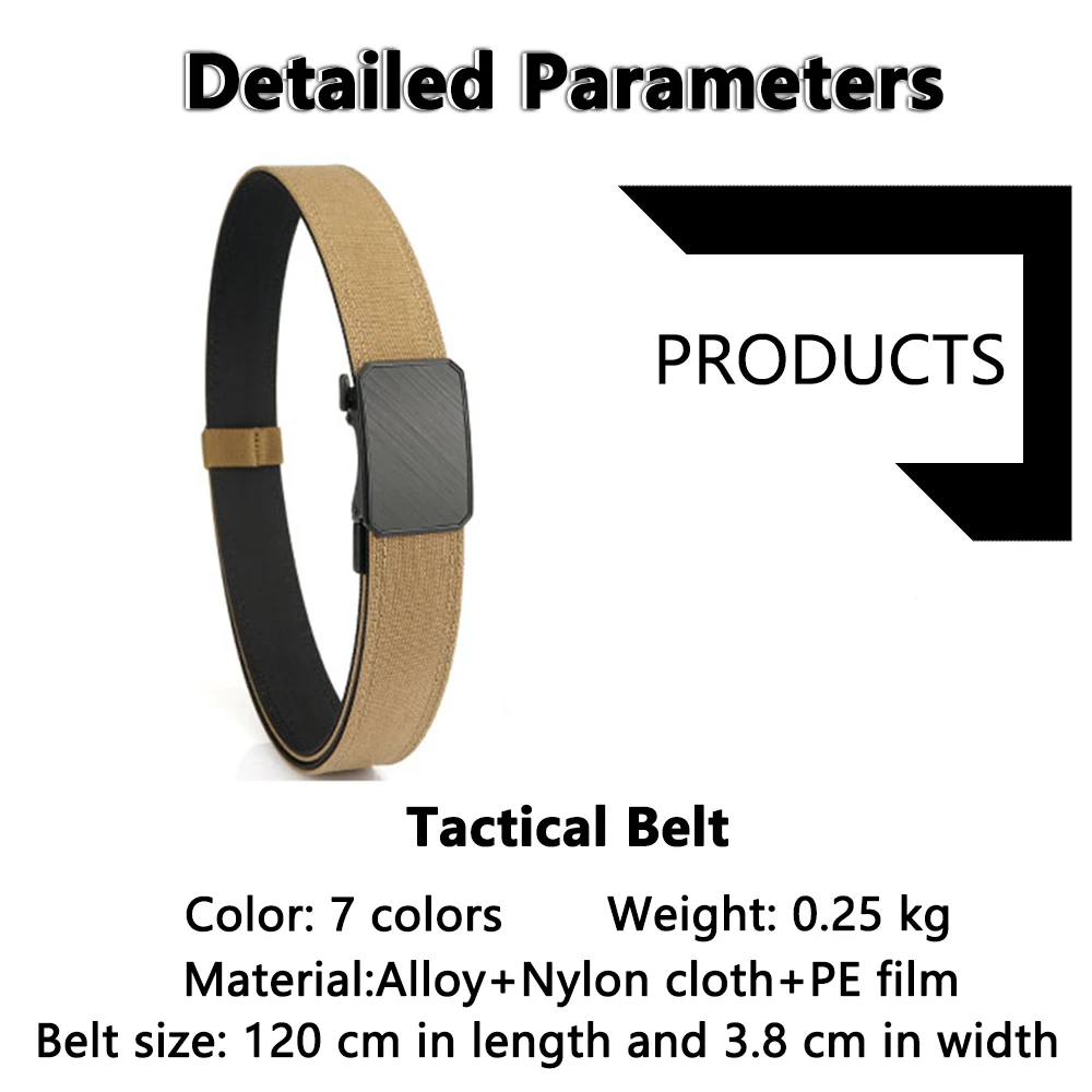 TUSHI New Hard Tactical Belt for Men 1100D Nylon Sturdy Metal Buckle Gun Belt Military Belt Outdoor Girdle IPSC Accessories Male