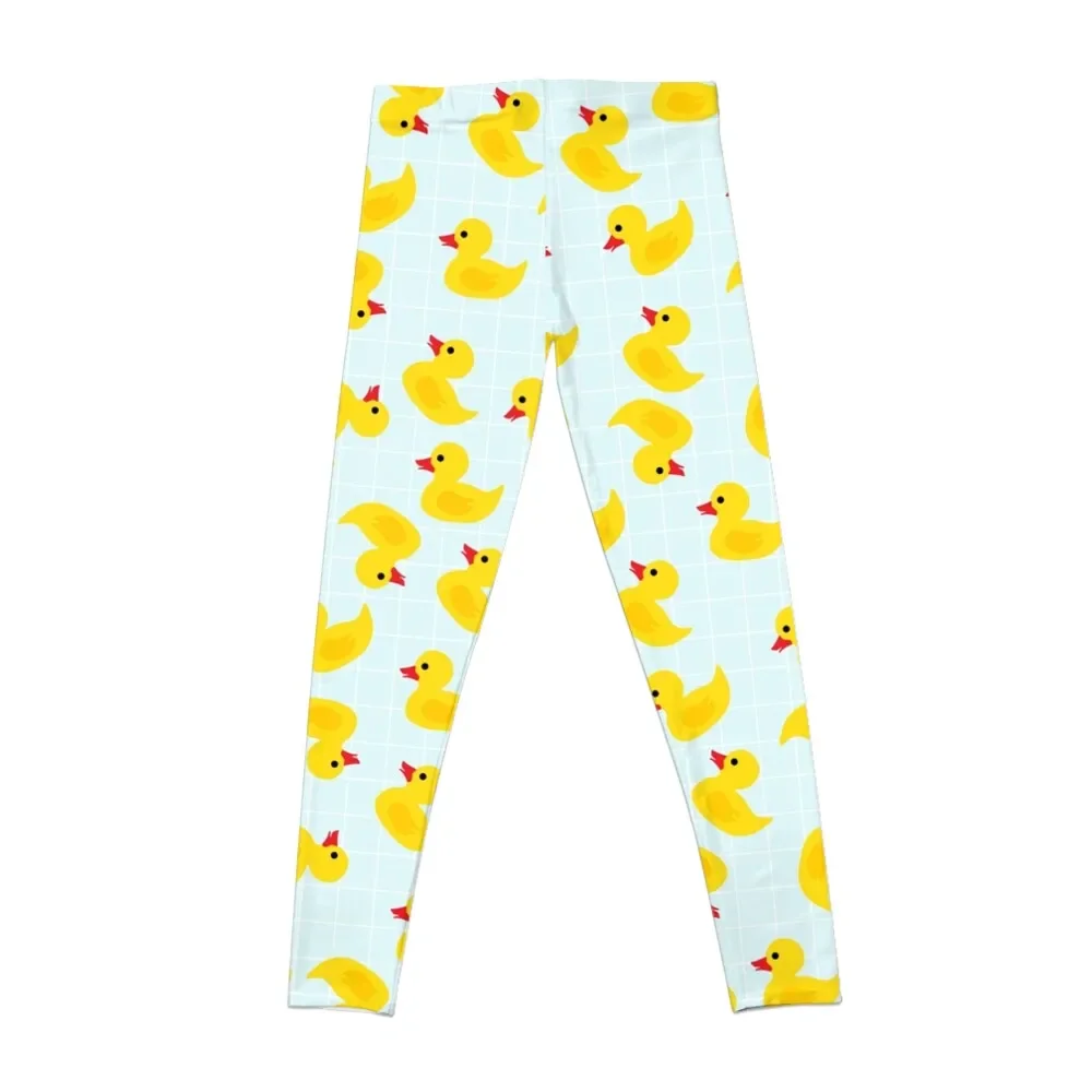 Cute Rubber Duck on Blue Background Leggings joggers for gym pants sports for Sports pants woman Womens Leggings