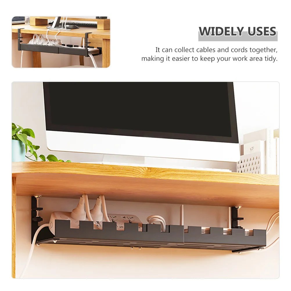 Under Desk Cable Management Tray Spacious Cable Organizer Rack for Desk Cord Storage Wire Management Table Wire Organizer