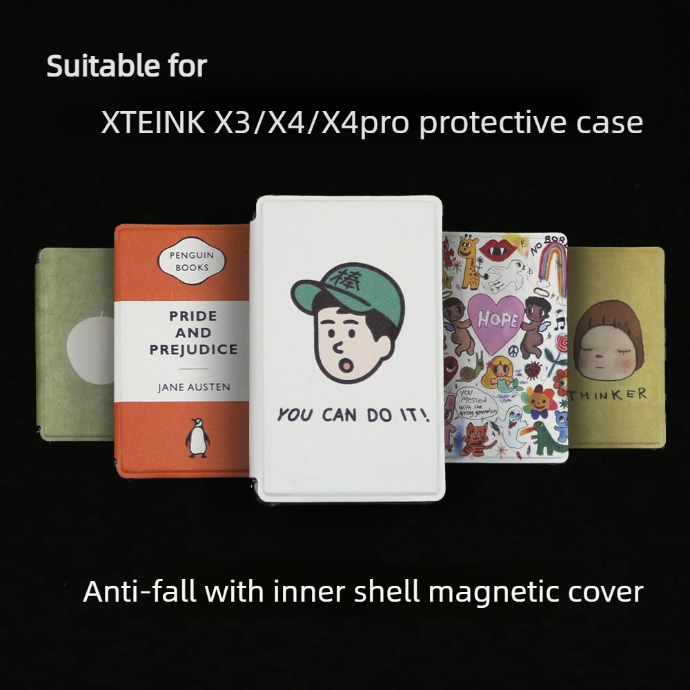 For XTEINK X3 X4 X4PRO E-Book Readers Flip Cover Magnetic Protective Shell Personalized Creative Anti-collision Replace Case