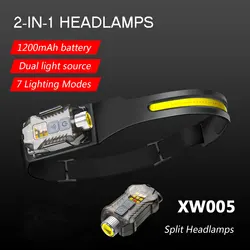 BALDR XW005 Mini LED Rechargeable Headlamp High Power Mini Head Lamp Light USB C Sensor Headlamp Front Light For Working Fishing