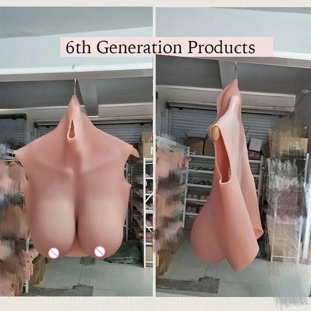 Eyung 6th Generation Mastectomy Breast No Oil Crossdresser Silicone Breast Fake Boobs Bust Tits For Drag Queen Sissy Anime Cos