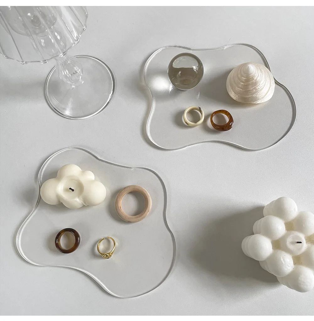 Modern Acrylic Tray Minimalist Art Bedroom Jewelry Organizer Irregular Dessert s Home Decoration Desktop Storage