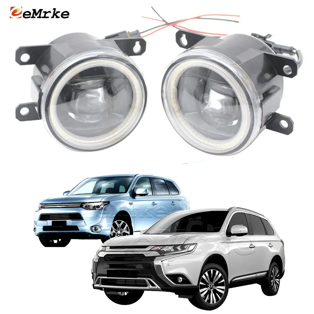 

LED Light for Mitsubishi Outlander CW_ iii 2013 2014 2015 2016 2017 2018 2019 Angel Eyes DRL Daytime Running Light Lens Fog Lamp