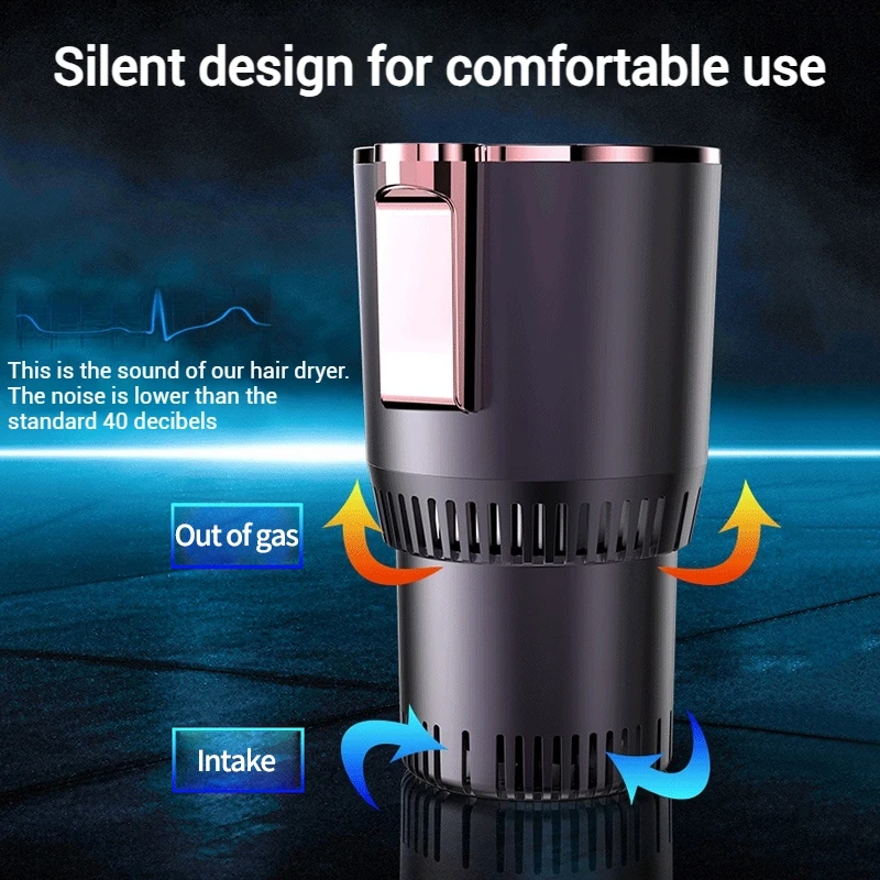 

12V Portable Car Heating Cup Baby Milk Warmer Touch Screen Beverage Can Smart Digital Display Car Cooler Heater Cup Holder