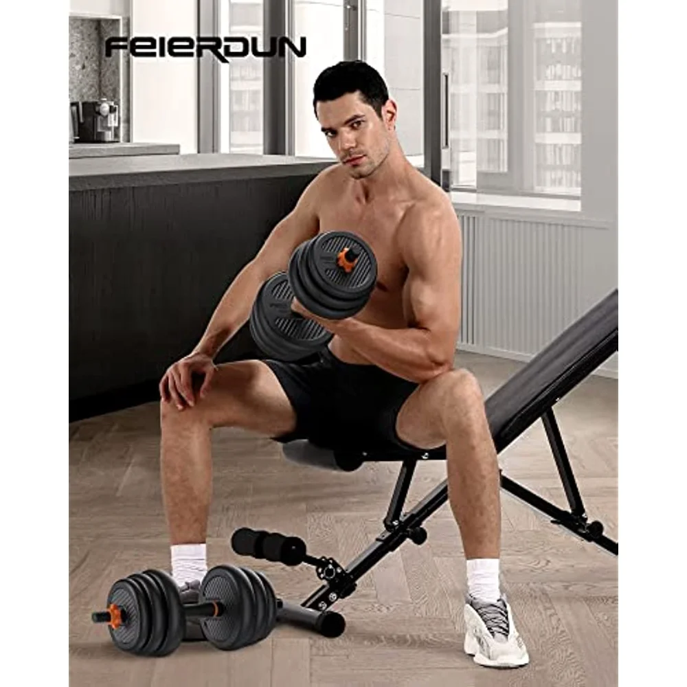 New 90lbs Free Weight Set with Connector 4 In1 Dumbbells Set Used As Barbell Push Up Stand Fitness Exercises Men/Women