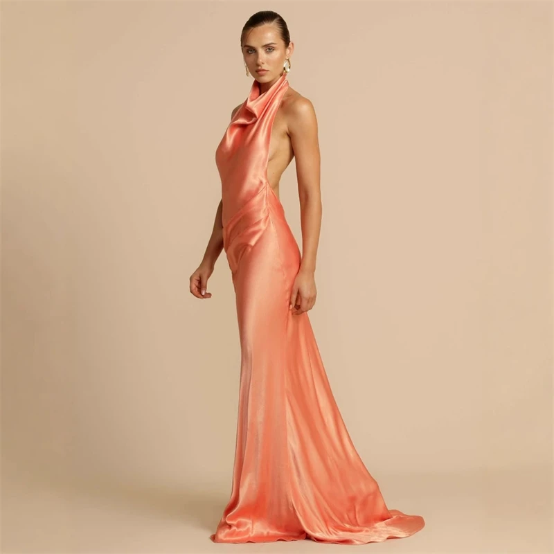 Nieuw in de zomer satijnen lange jurken voor vrouwen slip midi-jurk vrouw sexy avondfeestjurk mouwloze vrouwelijke elegante streetwear