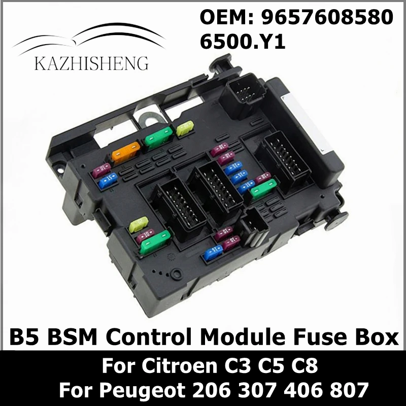 

9657608580 6500.Y1 B5 BSM Control Module Fuse Box Unit Assembly for Citroen C3 C5 C8 Peugeot 206 307 807 6500R7 6500Y1