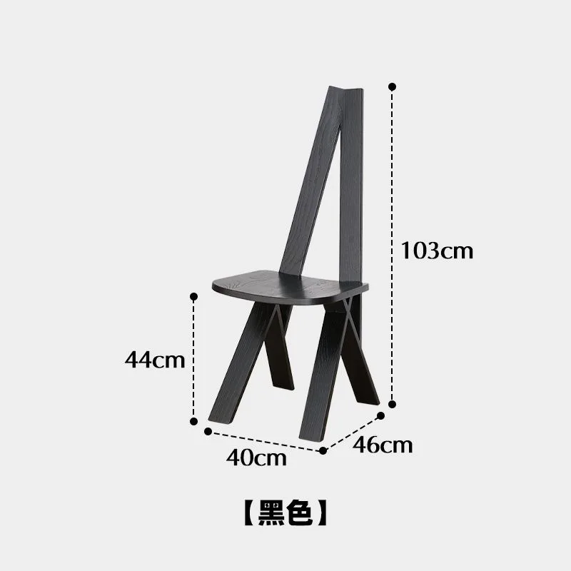 Medieval chair, solid wood office high backrest dining chair designer wabi-sabi stool creativity