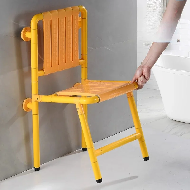 No punching bathroom folding chair elderly bath stool wall hanging hospital public bathroom bath shower non-slip seat