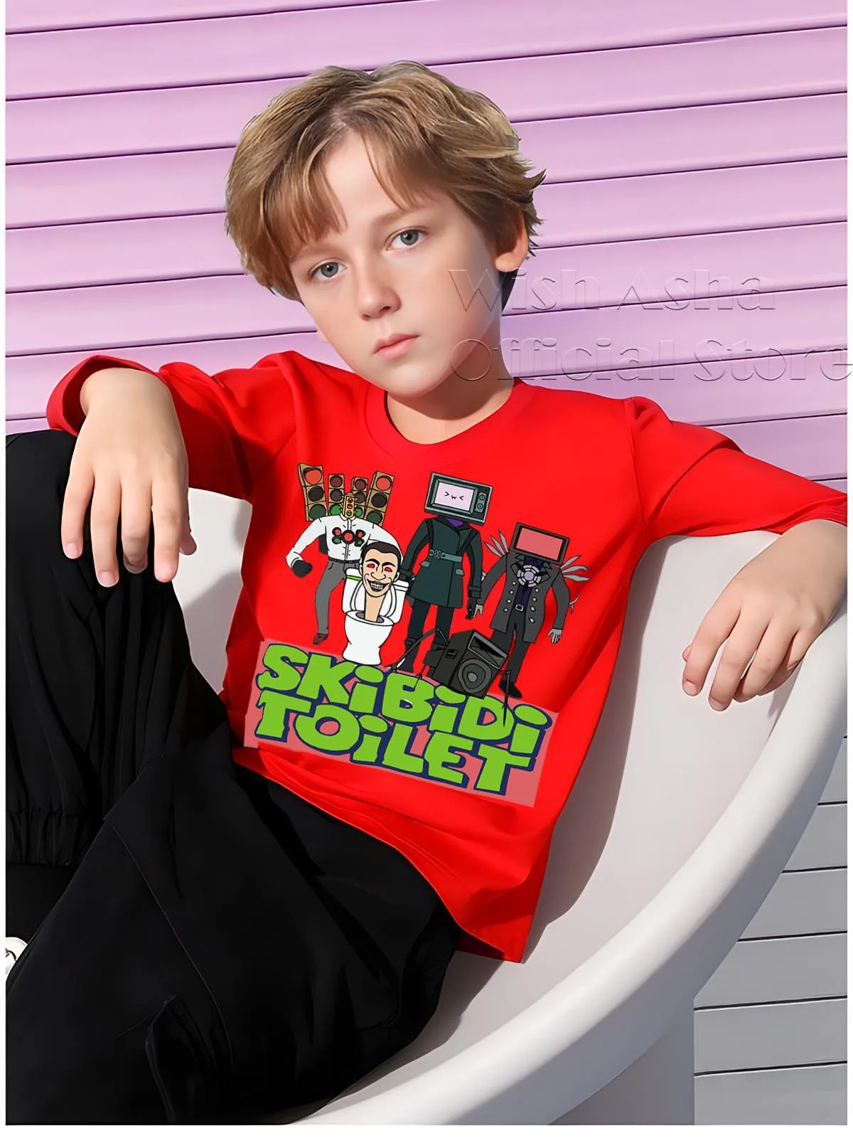 Speakerman TV Man Skibidi Toilet Clothing for Children Anime Long Sleeves T Shirt Cotton T-shirt Boys Trendy Tops Shirts Clothes