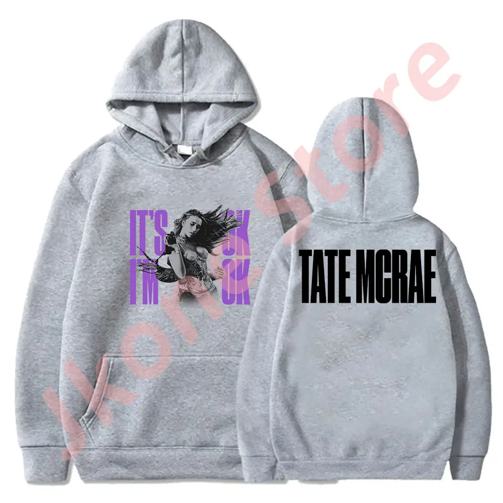 

Tate McRae It's ok I'm ok Hoodies New Logo Pullovers Cosplay Women Men Fashion Long Sleeve Sweatshirts