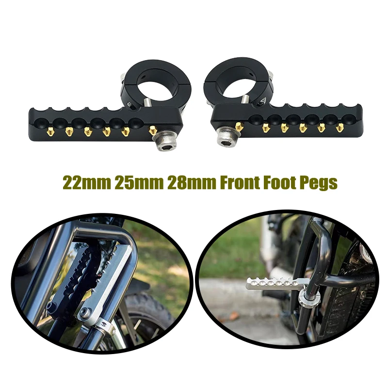 For BMW F800GS Adventure S1000XR F750GS F850GS G310GS F900XR RNINET Motorcycle Front Foot Pegs Folding Footrests Clamps 22-25mm