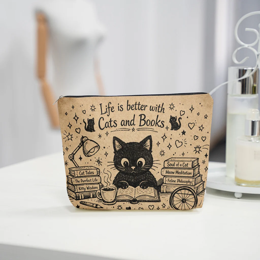 A kitten pattern cosmetic bag-cute multifunctional zipper handbag, jewelry storage bag - view 2